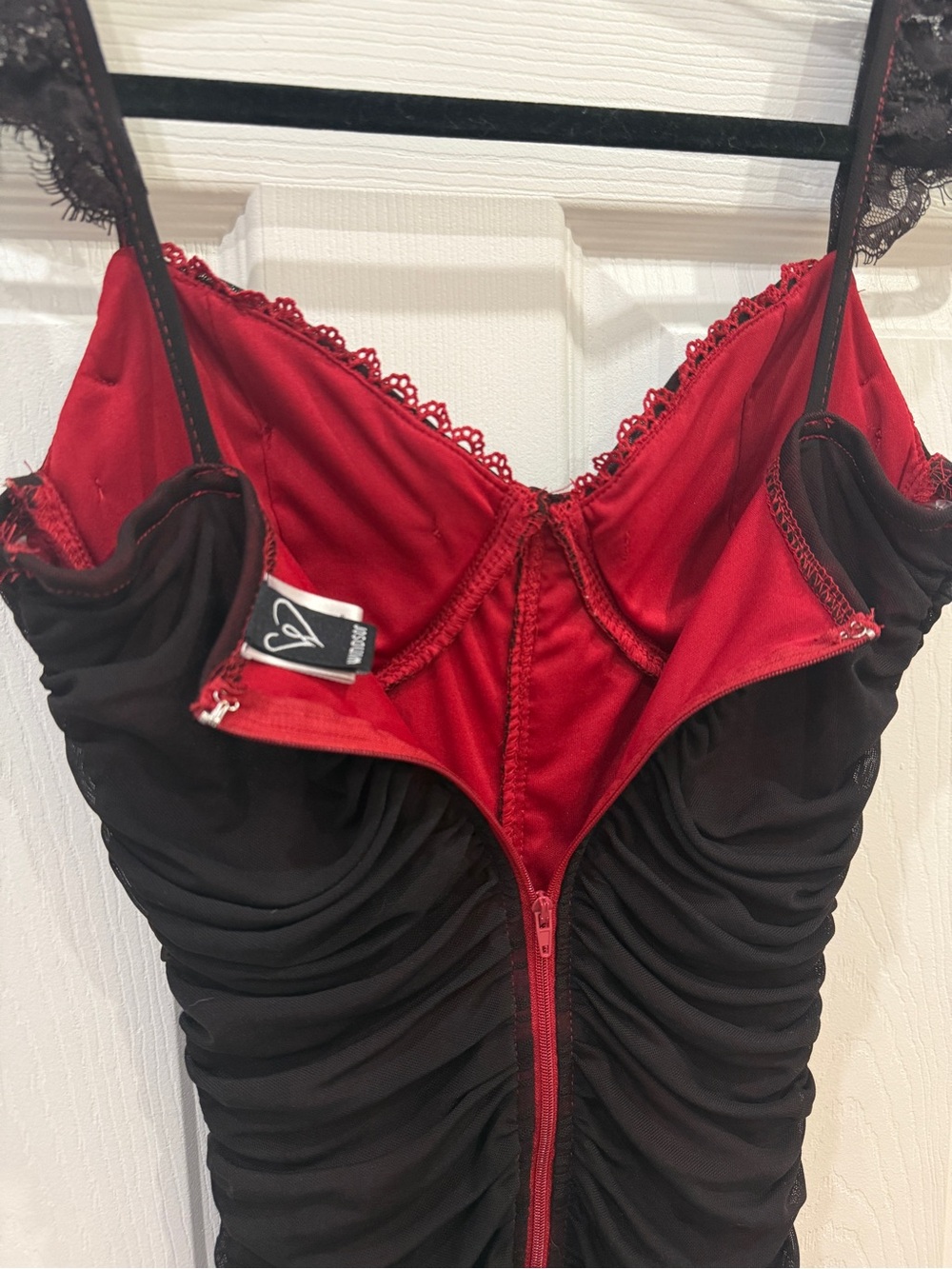 Mesh Ruched Mini Dress - Picture 3 of 4